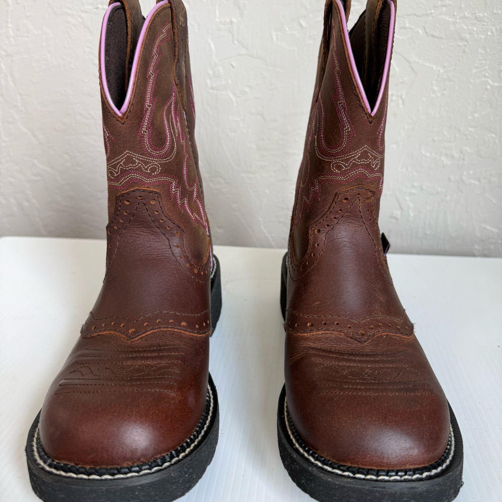 Justin Gemma Gypsy Cowboy Boots Women’s 8.5B Aged Bark Brown Leather GY9903